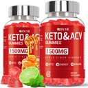 Keto ACV Gummies - 1500 mg Apple Cider Vinegar Gummies with Pomegranate Beetroot & Vitamin B12 B6 - Lemon Honey Flavor - for Men & Woman - GMO Free & Vegan - 120 Count