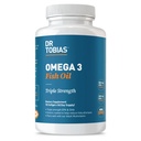 Dr. Tobias Omega 3 Fish Oil, 2000 mg Triple Strength with 800 mg EPA 600 mg DHA Per Service, Fish Oil Omega 3 Supplements for Heart, Brain & Immune Support, 90 Softgels, 45 Hizmetler