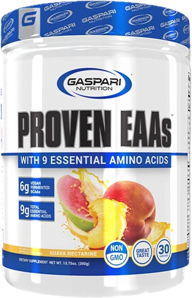 Gaspari Beslenme Proven EAAs, Vegan Fermented EAAs, Yenilikler Kurtarma ve Replenishes Electrolytes, Non GMO (30 Hizmetler, Guava Nectarine)