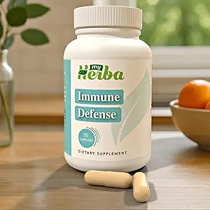 Immune Defense Supplement - Plant-Based Formula ile çinko, Copper, Ginger, Echinacea & Garlic, Daily Wellness ve Immune System Support for Yetişkinler, 50 Capsules