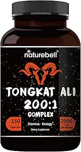 Tongkat Ali 200:1 (Uzunjack) Erkekler için alıntı, 2000 mg Arada 150 Capsules, Endonezya Origin, Eurycoma Longifolia | Panax BTC ile Enerji, Stamina ve Erkek Sağlık Desteği