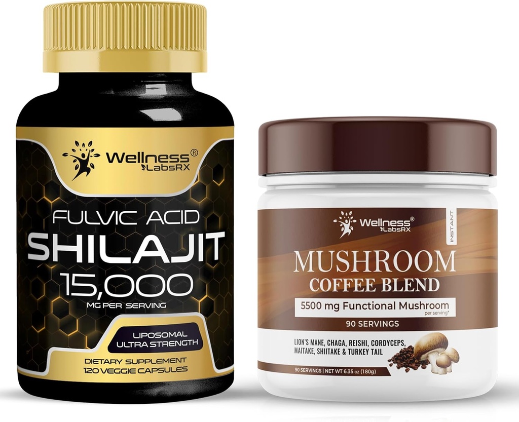 WELLNESS LABSRX Shilajit Pure Himalaya Capsules 15,000 mg - Mushroom Kahve