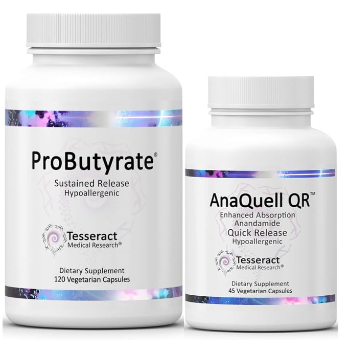 Tesseract Medical Research ProButyrate Gut Health Supplement, Butyric Acid Complex & AnaQuell QR, Stres Yardım & Mood Support Supplement