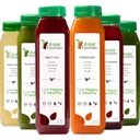 1 Day Juice, Raw Fountain, All Natural Raw Detox Cleanse, Body reset için Juicing, Cold Pressed Juice Fast, Great Way to Jumpstart a sağlıklı Diyet 6 Şişes 12oz, 3 Ginger Shots