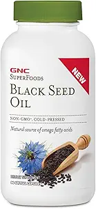 GNC SuperFoods Μαύρο Έλαιο Σπέρματος, Φυσική Πηγή Ωμέγα Λιπαρά Οξέα, 90 κάψουλες Softgel