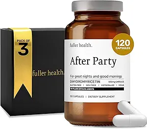 Fuller Health After Party DHM Dihidrmyricetin Supplement | Destekler Liver, Metabolism, Enerji Seviyeleri, Post-Celebrasyon Yardımı | Feel Reneed, 650 mg Per Pill | 3 Şişeler, 72 Hizmetler