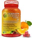 Quercetin με Bromelain Βιταμίνη C και ψευδάργυρο Εμπλουτισμένο με Βιολογικά Ολόκληρα Τρόφιμα - 1215mg ανά Σερβίρισμα - Quercetin Phytosome 500mg Κάψουλες με Ginger και Flavonoids για Ανοσολογική Υποστήριξη - 120 Count