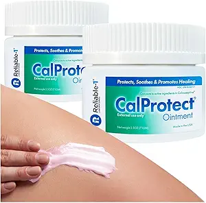 CalProtect Anti-Rash Moisturizing Ointment (2-Pack, 2.5oz, Jars) Reliable-1 Laboratories Adult Diaper Incontinence - Skin Barrier Soothing Repair and Relief for Men & Women