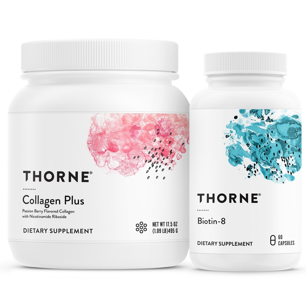 THORNE - Collagen Plus και Biotin 8 Bundle για το Radiant Δέρμα, τα μαλλιά και τα νύχια - 30 Σερβίρει