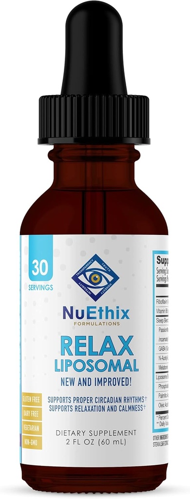 NuEthix Formulations Relax Liposomal Supplement Formula to Support Relaxation & Calm, 2 Akışkanlar, 30 Hizmet