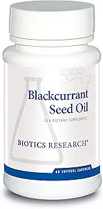 Biotics Research Blackcurrant Tohum Yağı 535 mg Gamma Linolenic Acid GLA 80 mg softgels, Supports Cardiovascular Health, Normal Doku Onarım, Immune System, Women's Health 60 Capsules