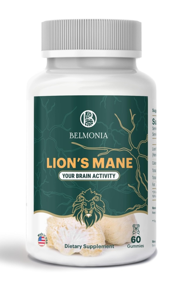 Μανιτάρι μανιταριών, 5400mg ανά υπηρεσία*, Συμπληρώματα Εγκεφαλικής Υγείας για ενήλικες, Συμπληρώματα Γνωστικής Εστίασης Μνήμης, 60 Count, Superfood Organic Gummies