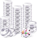 Sieral 4 Pack 7 Day Stackable Pill Organizers Round Pill Organizer Case Stackable Weekly Supplements Vitamins Individual Storage Containers Boxes Holder Dispenser with Lids for Travel Medicine, Clear