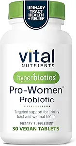 Hiperbiyotikler Vital Nutrients Pro Women Probiyotiks for Women | Vaginal Probiyotiks for PH Balance | Oral Probiyotik for Vaginal Health and Urinary Tract Health | 6 Targeted Strains | 30 Vegan Tabletler