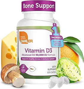 Zahler - Gelişmiş Vitamin D3 50000 IU kapsülleri (120 Kont) Kosher Vegetarian Friendly D for Immune Support, Bone, Teeth & Muscle Health - Weekly D3 Vitamin Tamam- Easy Swallow Vitamin D3.