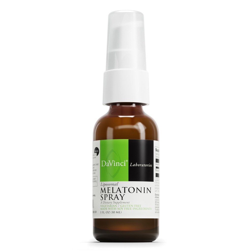 DAVINCI Labs Liposomal Melatonin Spray - Sleep Support Supplement - Bedtime Spray with 3mg Melatonin Per Serving - Fast-Acting Formula - Supports Restful Sleep - 30 mL