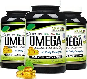 Doğal Omega 3-6-9 DPA, EPA, DHA, ALA ve GLA - Organik Flax Tohum Petrol artı Vahşi Caught Doğal Balık Yağı - 2,800 Milligram Güçlü - Gluten Free - ABD'de Yapılacaklar - 60 SoftGelin (Pazarlama)