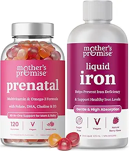 Mother's Promise Prenatal Gummies & Liquid Iron Sche