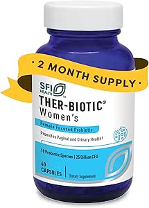 SFI Health Klaire Labs Ther-Biotic Women's - Kadınlar için Vaginal Probiyotikler - Sağlıklı Asitli Vaginal pH & Comfort - 25b CFU Lactobacillus & Bifidobacterium, Hipoallergenic (60 Capsules)