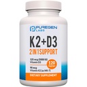 2 σε 1 Υψηλής Ικανότητας Φόρμουλα 90mcg Βιταμίνη K2 (MK7) και 5000 IU Συμπλήρωμα βιταμίνης D3 I Μη ΓΤΟ Φόρμουλα, Εύκολο στην κατάποση Βιταμίνη D & K Complex, 120 Κάψουλες I 4-Month Supply