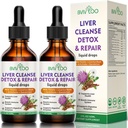 2 Pack Liver Health Liquid Drops - 2000 mg Milk Thistle, Dandelion Root, Artichoke, Silymarin Extract, & Turmeric Herbs - Vegan, Non-GMO - 4 Fl Oz (120 ml)
