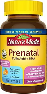 Nature Made Prenatal + DHA 200 mg Πολυβιταμίνη Softgels 60 Ct