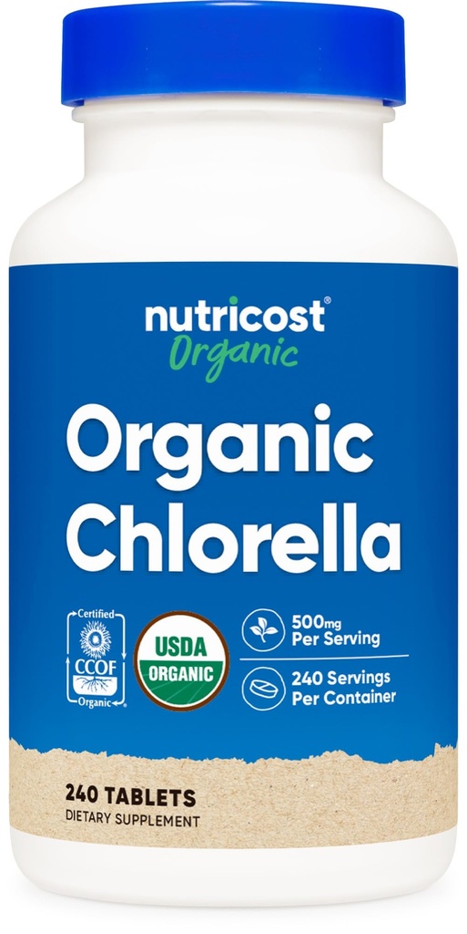 Nutricost Organic Chlorella 500 mg, 240 Tablet - Gluten Free, Non-GMO
