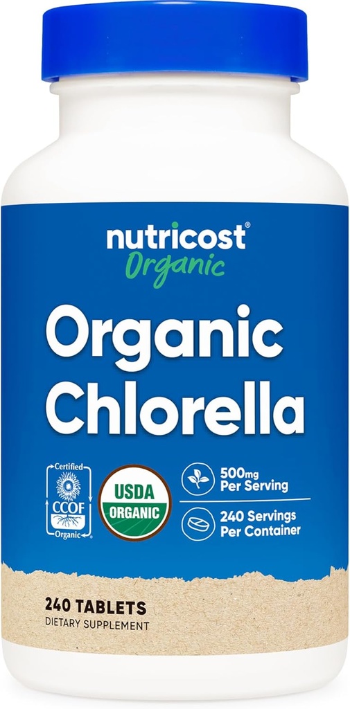Nutricost Organic Chlorella 500 mg, 240 Tablet - Gluten Free, Non-GMO