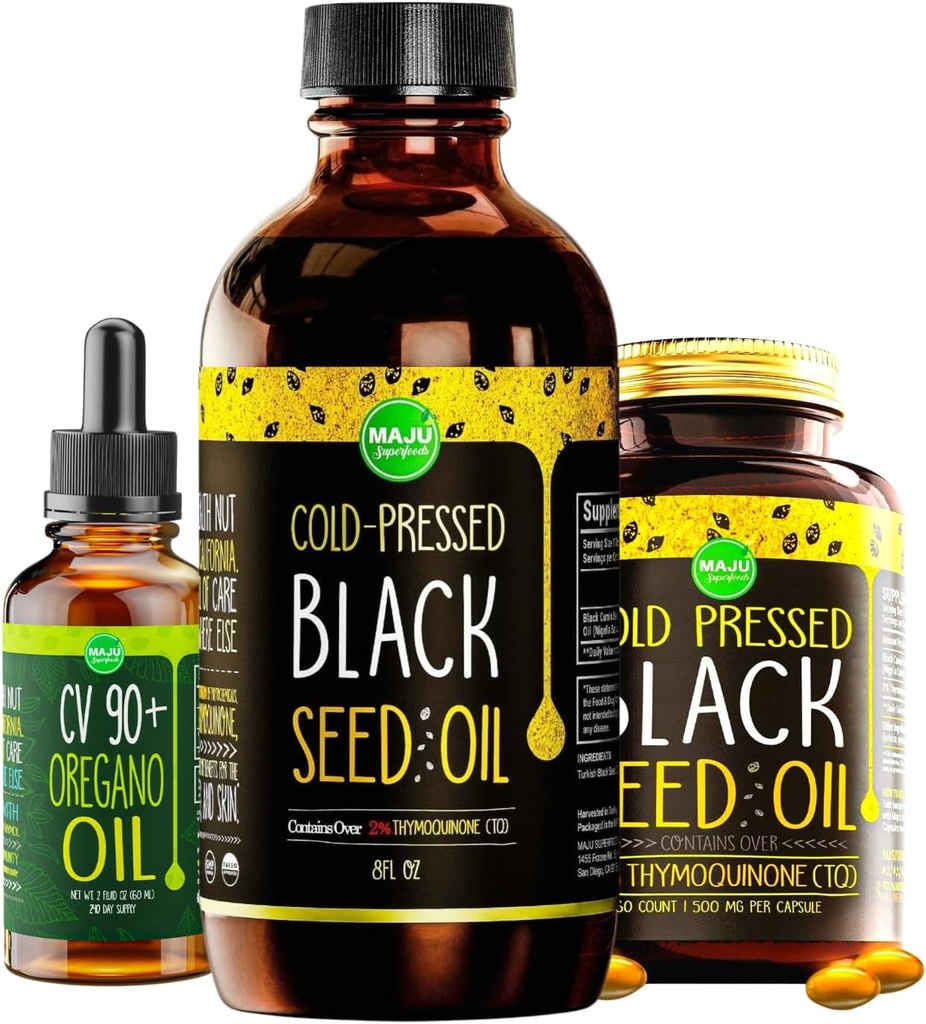 Maju Superfoods Black Seed Oil and Oregano