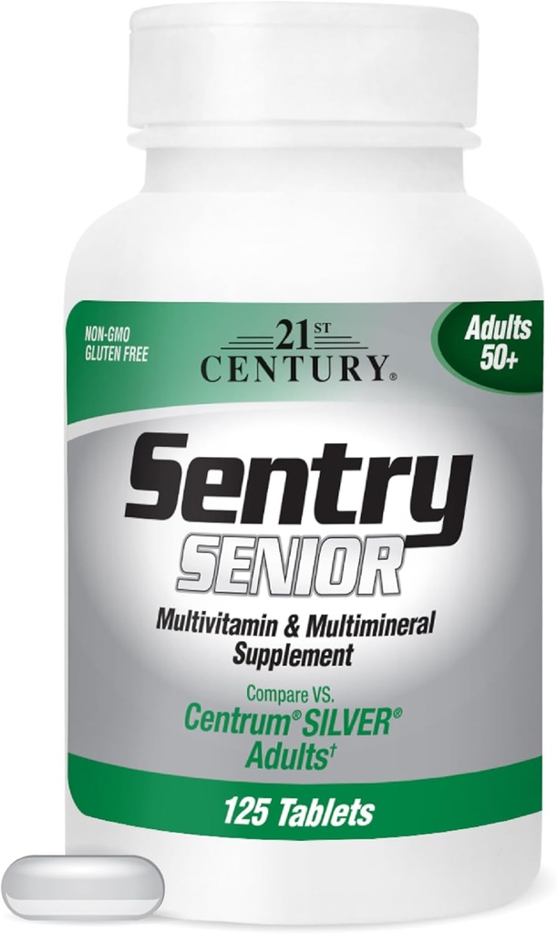 21. Yüzyıl Sentry Senior Tablets, 125-Count (22390)