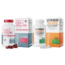 Bronson Vitamin K2 (MK7) D3 Tamam Omega-3 Fish + Krill Oil 1000 MG