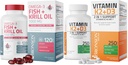 Bronson Vitamin K2 (MK7) D3 Tamam Omega-3 Fish + Krill Oil 1000 MG