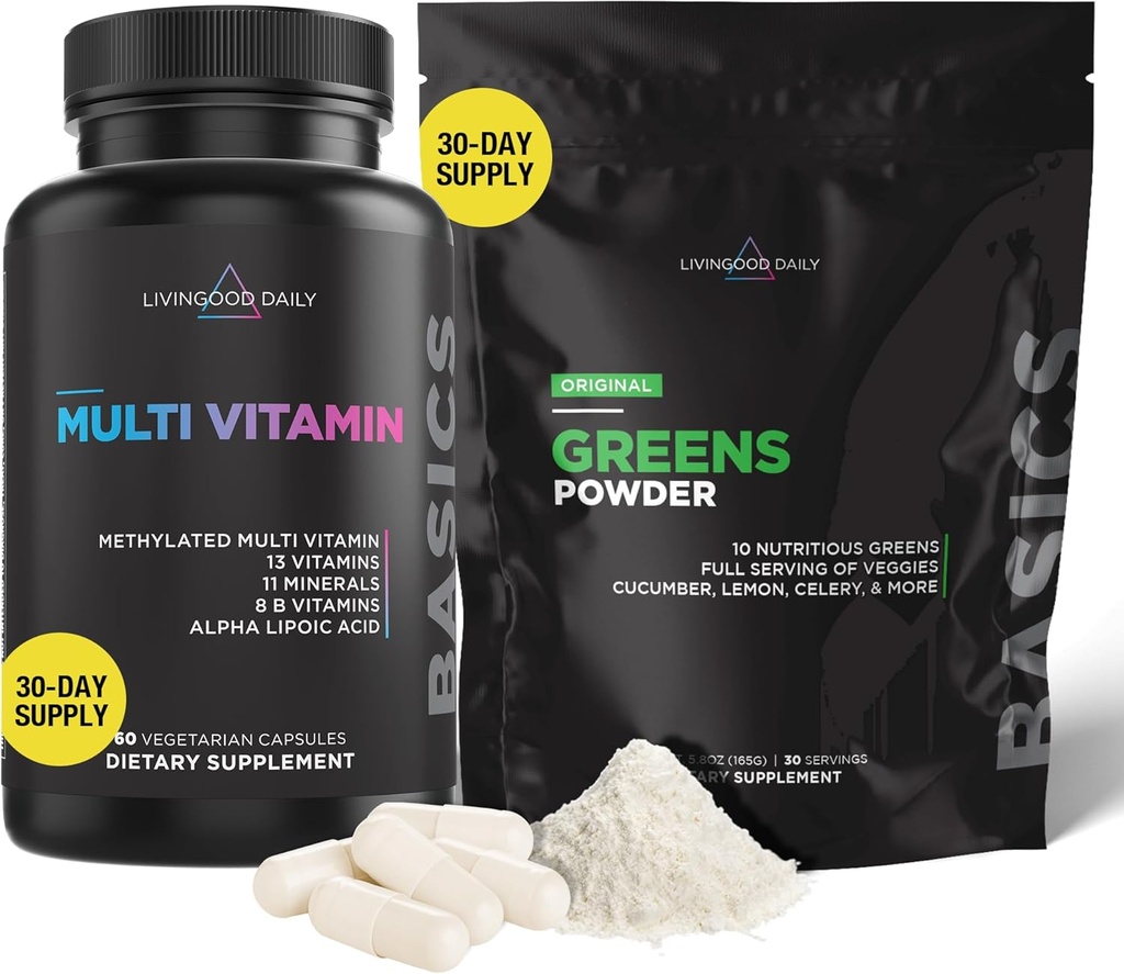 Livingood Daily Heart Valve Support Sche - Multivitamins/Multiminerals Plus Greens Toz for a Well-Balanced & Complete Nutritional Support - Heart Health Supplements /Multiminerals Plus Greens Toz