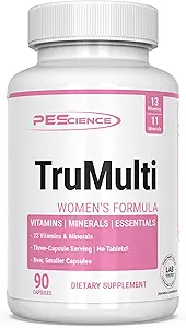 PE Science Tru, Iron, Daily Formula ile Immune Desteği için Premium Vitamin C, D, çinko Supplement, Chelated Minerals, 90 Easy to Swallow Capsules