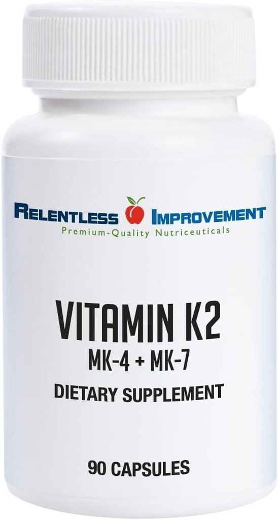 Natural K2 MK4 Plus Vitamin K2 MK7 Yüksek Lisans 15,000 MK-4 + 6006 MK-7 Bone and Arterial Health Vegi-Capsules Soy-Free