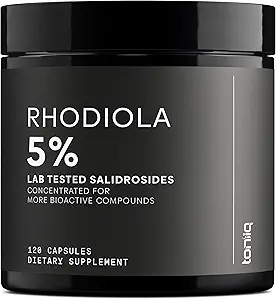 Toniiq Triple-Strength 600 mg Rhodiola Rosea - 120 Capsules -% 5 Salidroside Yoğun Ekstraksiyon - Yüksek Lisanslı ve Bio kullanılabilir