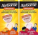 Airborne 1000 mg Vitamin C Chewable Tabletler Citrus & Very Berry Flavor Sche - Immune Support Supplement with çinko and Powerful Antioksi Vitamins A C & E, (2x96ct şişeler)*