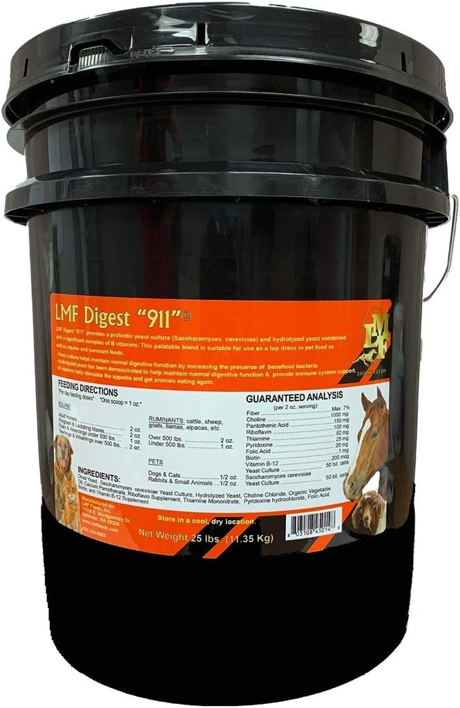 LMF Digest 911" 25 Pound prebiyotik ve Horses, ruminants ve Evcil hayvanlar için probiyotik Supplement