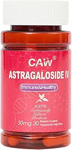 CAW Astragaloside IV Immune Support | Max Abvitamin Anti-Aging Supplement | 50 mg 30 Enteric-Coated Vegetarian Capsules