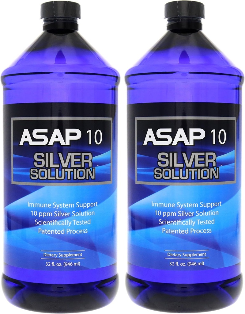 American Biotech Labs ASAP 10 PPM Silver Sol Immune System Support | 32 Oz Totalling 64 Oz