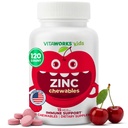 Çocuklar çinko 15mg Chewable Tabletler - Doğal Cherry Flavor - Vegan, Vejetaryen, GMO-Free, Gluten Free, Nut Free Vitamins - Immune Support için Diyet Supplement - Çocuklar için - 120 Chewables