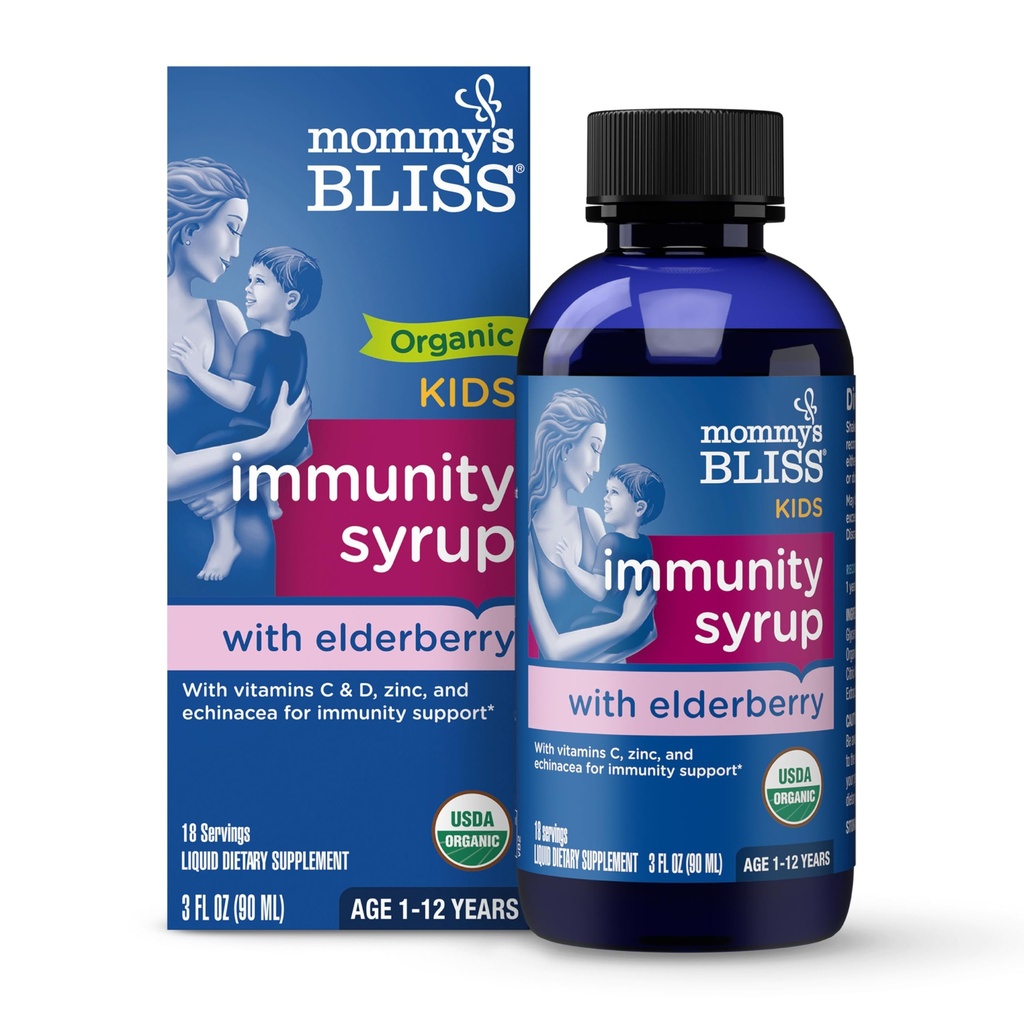 Annenin Bliss Organik Yaşlı Syrup & Immunity Boost With Vitamins, Prebiyotiks & Echinacea for Kids & Yetişkinler 1 yr+, 3 Fl Oz Oz