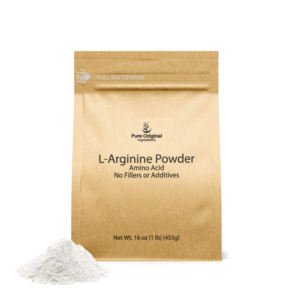 PURE ORIGINAL INGREDIENTS L-Arginine Toz (1 lb) Amino Asit, No Fillers, Diyetsel Supplement