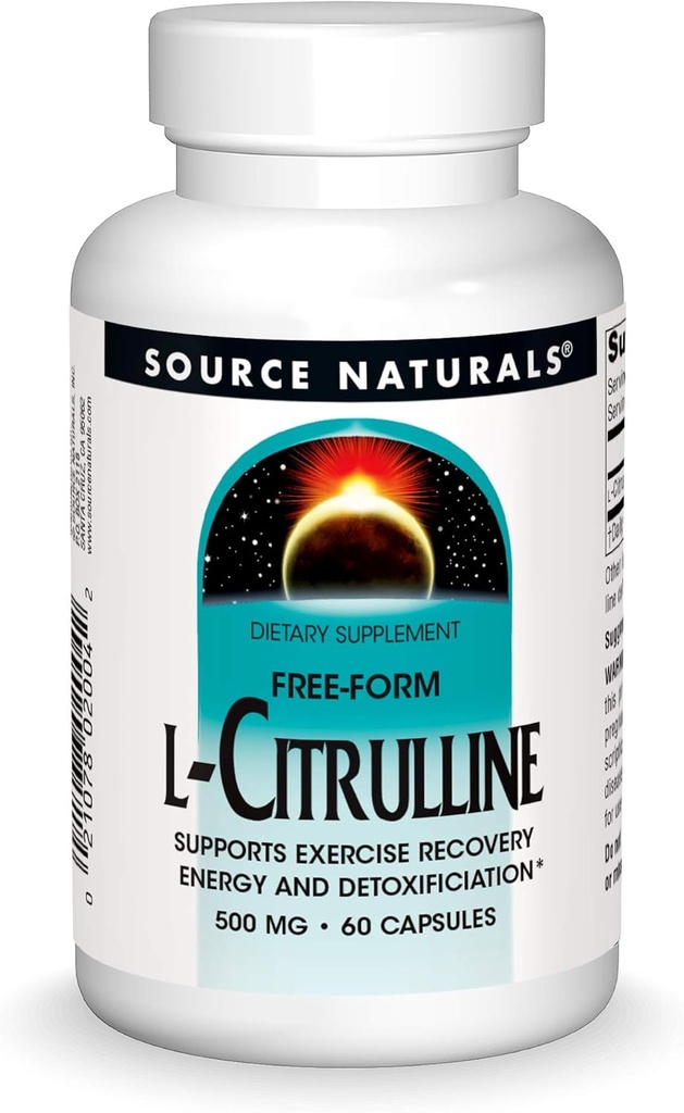 Source Naturals L-Citrulline - Egzersiz Kurtarma, Enerji ve Detoxification*, 500 mg - 60 Capsules