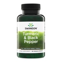 Swanson Premium- Turmeric & Black Pepper - Antioksi, Digestion & Ortak Destek - 90 Veg Caps (3 Pack)