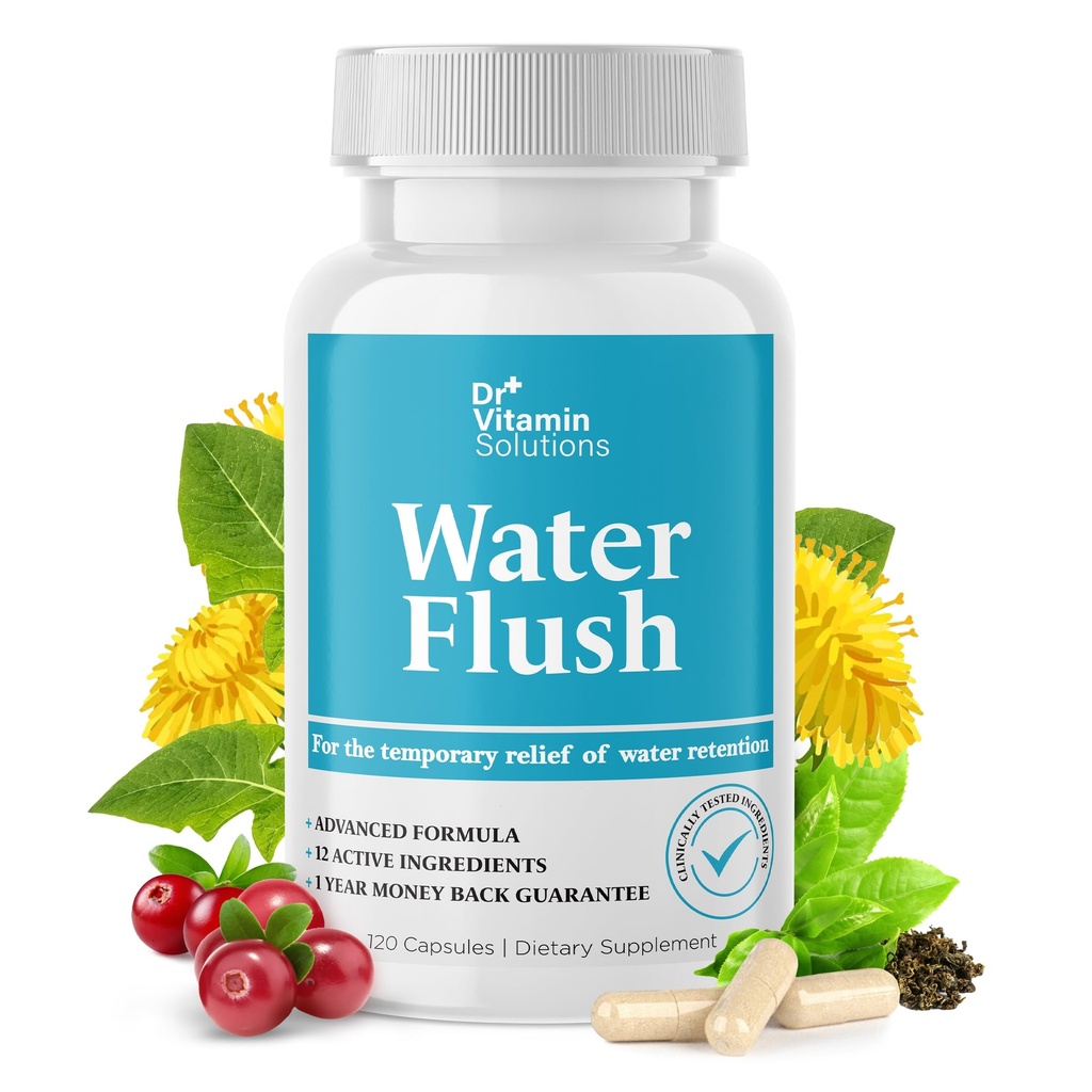 DR VITAMIN SOLUTIONS Diuretic Water Pills for Kilo Control - Bloat ve Swelling - Green Tea, Cranberry, Dandelion Leaf Extract - Water Retention Pills for Women & Men, 120 Caps