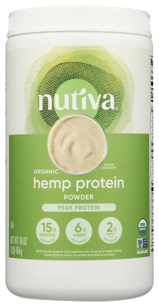 Nutiva οργανική σκόνη πρωτεΐνης σπόρων κάνναβης, μέγιστης πρωτεΐνης, 16 Oz, USDA οργανική, μη ΓΤΟ, ολόκληρα 30 εγκεκριμένα, Vegan, χωρίς γλουτένη & Keto, πρωτεΐνη φυτών με αιθέρια αμινοξέα