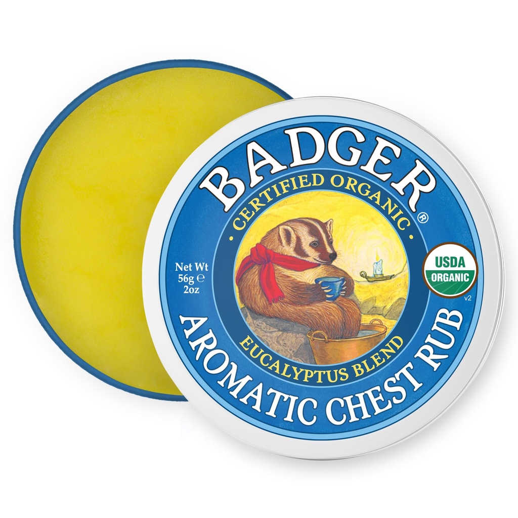 Badger Αρωματικό τρίψιμο στο στήθος, Ευκάλυπτος & Μέντα, 2 oz