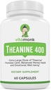 VitaMonk L Theanine 400 mg Supplement - L-Theanine 400 mg with No Yapay Fillers - Ekstra Güçlü L Theanine Supplement - Ltheanine 60 Capsules