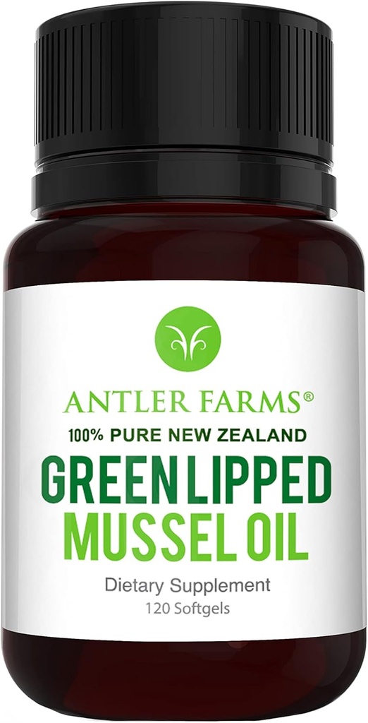Antler Farms - 100% Pure New Zealand Green Lipped Mussel Oil, Equiv. to 12.500 mg, 120 Softgels - Güçlü 125:1 Ekstraksiyon, 2 Ay Supplygel